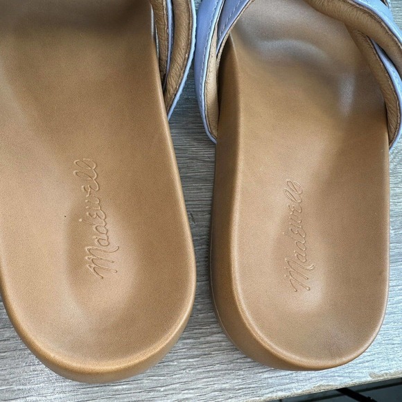 NWOB Madewell The Walker Slide-on Leather Sandal Serene Blue Size 7.5 ND961 - Picture 8 of 10